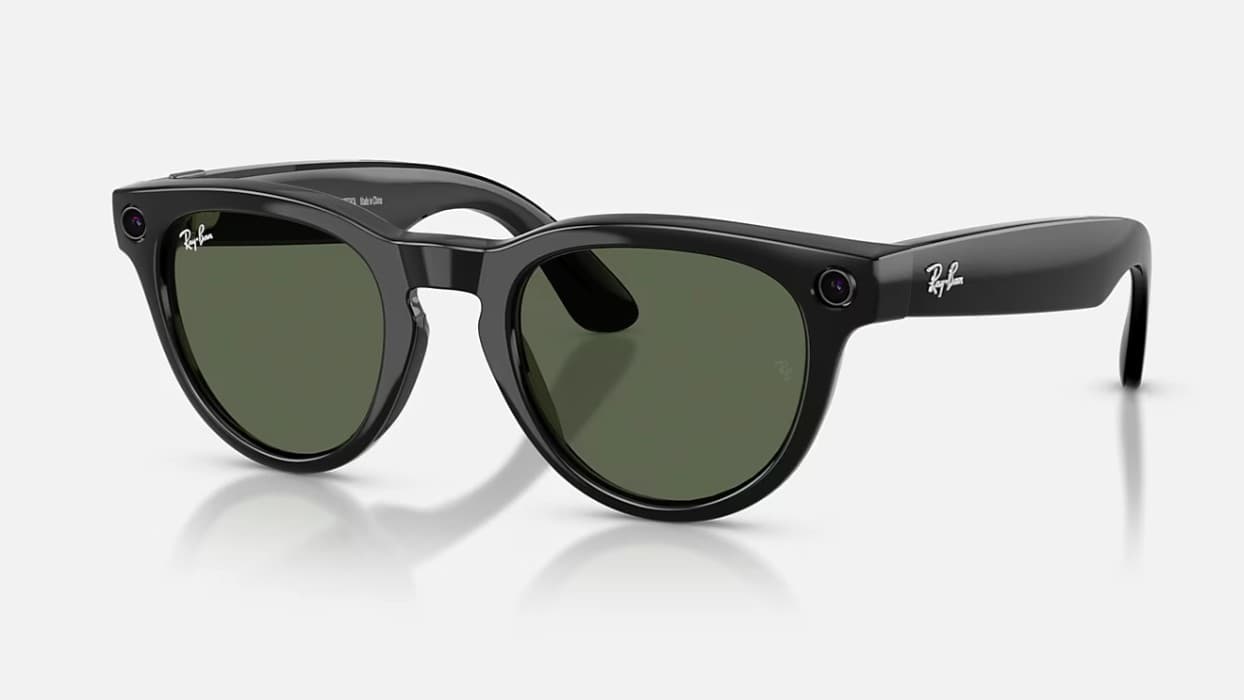 Ray-Ban Meta Low Bridge Fit Headliner Gen 2 Shiny Black with Green Lenses