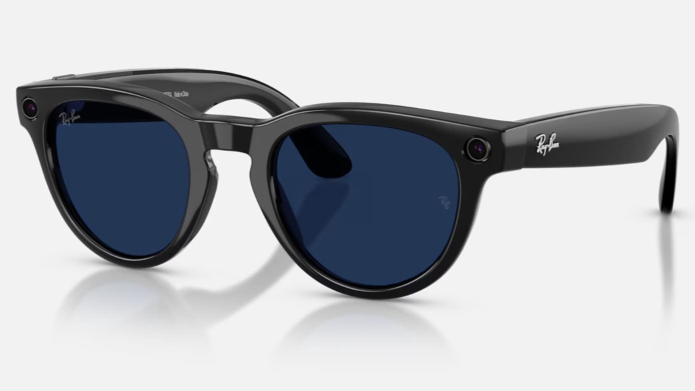 Ray-Ban Meta Low Bridge Fit Headliner Gen 2 Shiny Black with Transitions® Clear/Sapphire Lenses